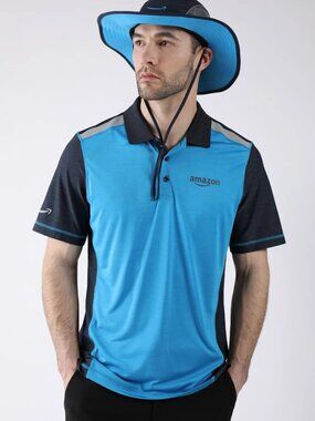 Amazon Men's Blue Luly Yang DSP Delivery Active Polo Shirt Size L